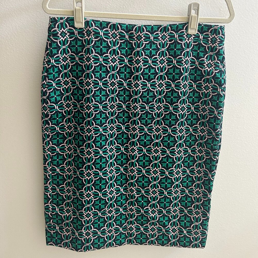 J.Crew Lattice Pattern Pencil Skirt – Size 8